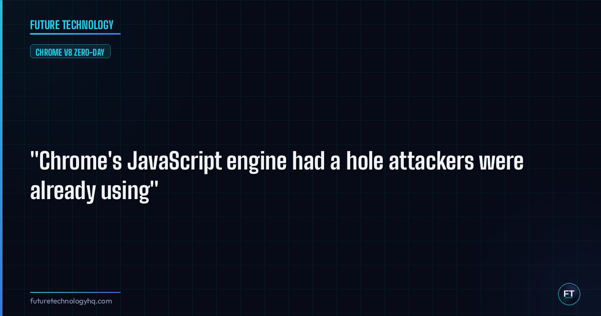"Chrome's JavaScript engine had a hole attackers were already using"