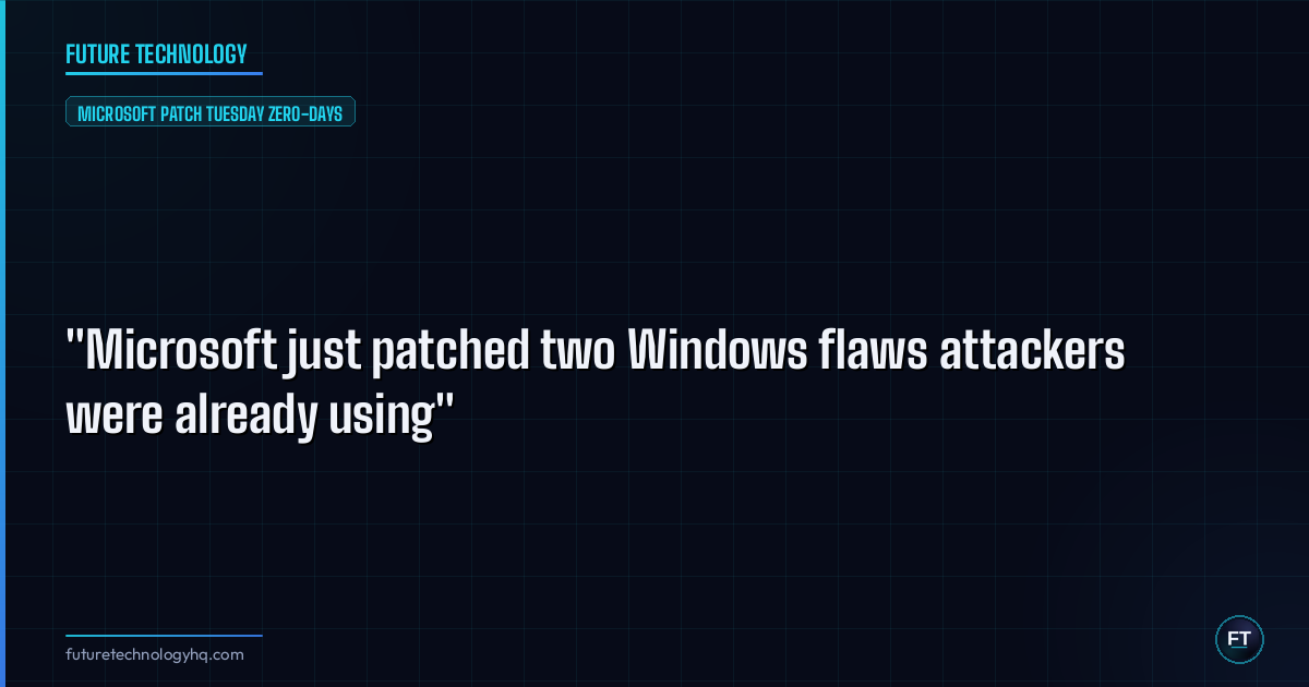 "Microsoft just patched two Windows flaws attackers were already using"