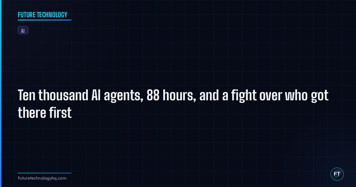 Ten thousand AI agents, 88 hours, and a fight over who got there first